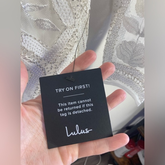 Lulus Spread Your Shine White Embroidered Long Sleeve Mini Dress Small NWT - Picture 14 of 16